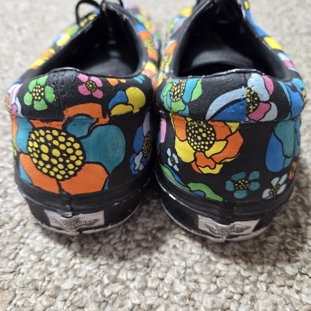 Vans Era U-Color Black‎ Floral MENS Size 12 Skate Shoes - Picture 4 of 14